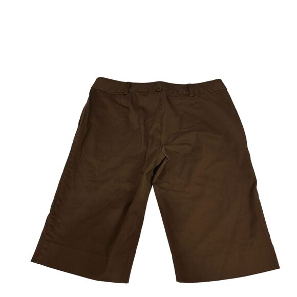 Axcess By Liz Claiborne Womens Brown Stretch Bermuda Shorts Size 10 - Picture 2 of 6
